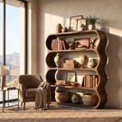 Modern Bookshelf Handmade Organic Display Shelf Contemporary Sculptural Storage Unit