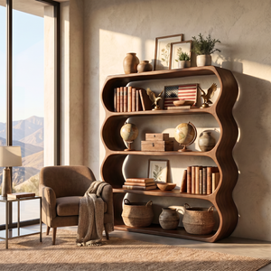 Modern Bookshelf Handmade Organic Display Shelf Contemporary Sculptural Storage Unit