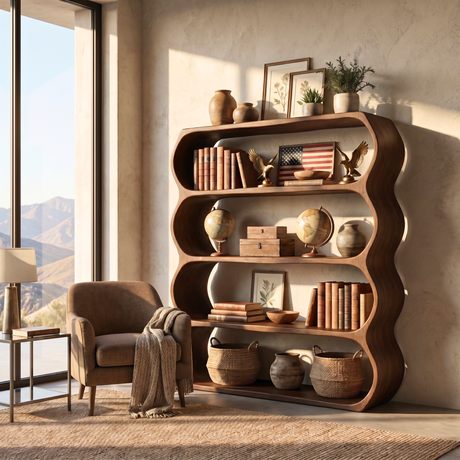 Modern Bookshelf Handmade Organic Display Shelf Contemporary Sculptural Storage Unit