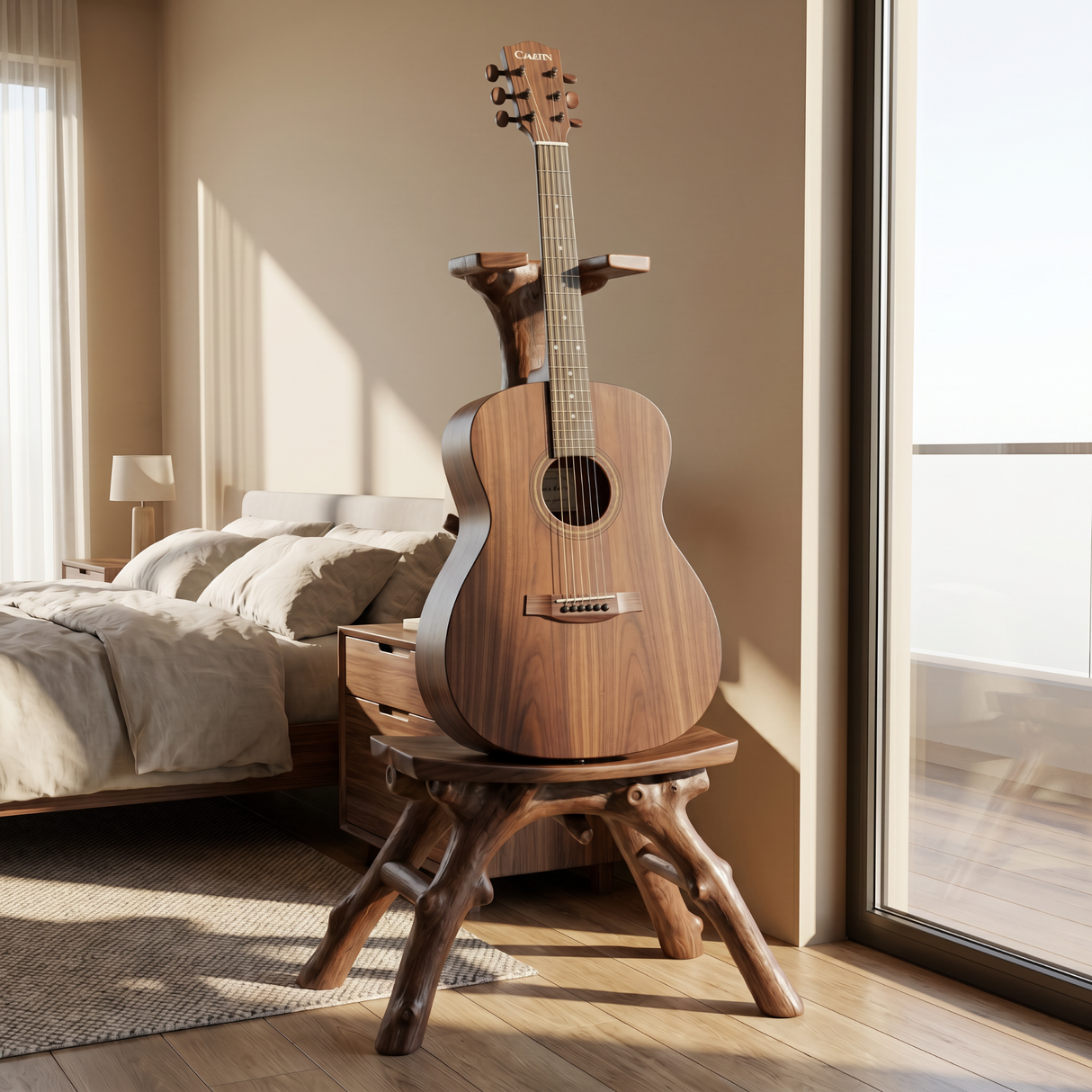 Driftwood Guitar Holder Handmade Wooden Floor Stand