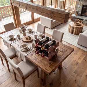 Carved Solid Wood Wine Rack with Organic Sculptural Form