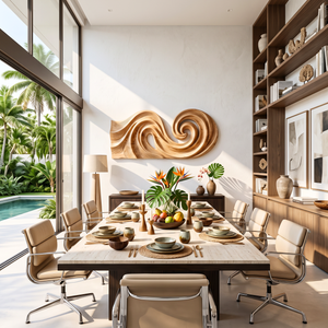 Double Spiral Flow Wood Wall Sculpture