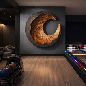 Modern Organic Solid Wood Wall Sculpture for Living Room Interior Design