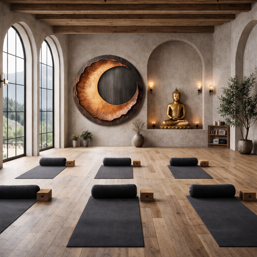 Contemporary Solid Wood Round Wood Wall Art for Modern Living Rooms