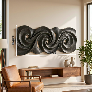 Triple Spiral Flow Wood Wall Sculpture