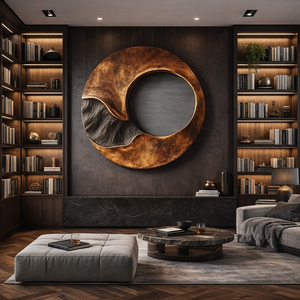 Organic Open Ring Solid Wood Wall Art for Living Room