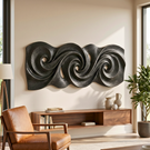 Triple Spiral Flow Wood Wall Sculpture
