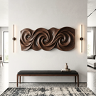 Triple Spiral Flow Wood Wall Sculpture
