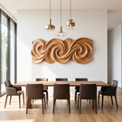 Triple Spiral Flow Wood Wall Sculpture