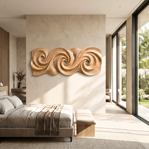 Triple Spiral Flow Wood Wall Sculpture