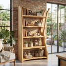 Freestanding Solid Wood Bookshelf with Sculptural Tree Support