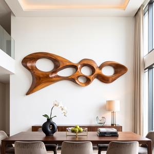 Wall Sculpture Abstract Organic Flow with Sculptural Open Forms