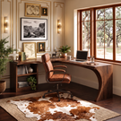 Organic L-Shaped Solid Wood Desk With Open Shelf For Home Office