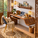 Organic Floating Writing Desk with Flowing Sculptural Edge