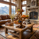 Branching Solid Wood Fruit Bowl Centerpiece with Three Elevated Display Trays