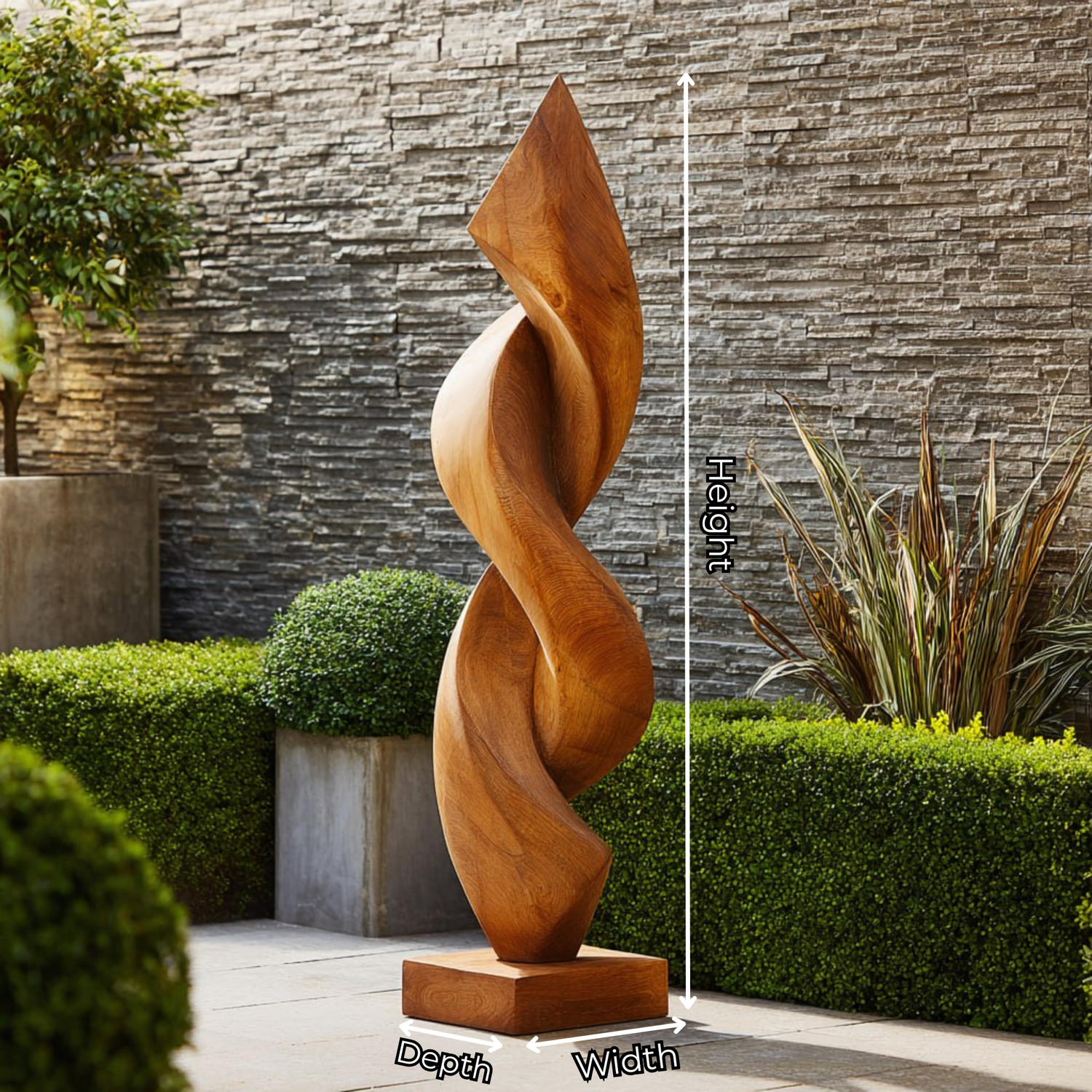 Contemporary Organic Solid Wood Sculpture for Garden or Interior Spaces