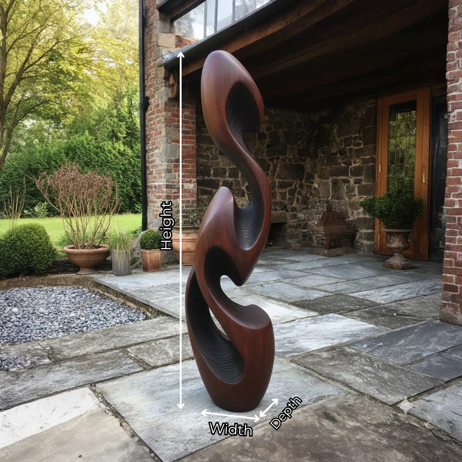Contemporary Organic Solid Wood Form Sculpture for Indoor and Outdoor Display