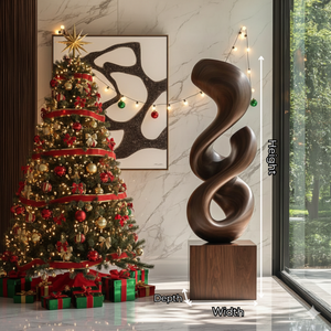 Modern Abstract Solid Wood Sculpture for Home and Garden Decor