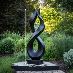 Intertwined Abstract Solid Wood Sculpture for Gardens and Interiors