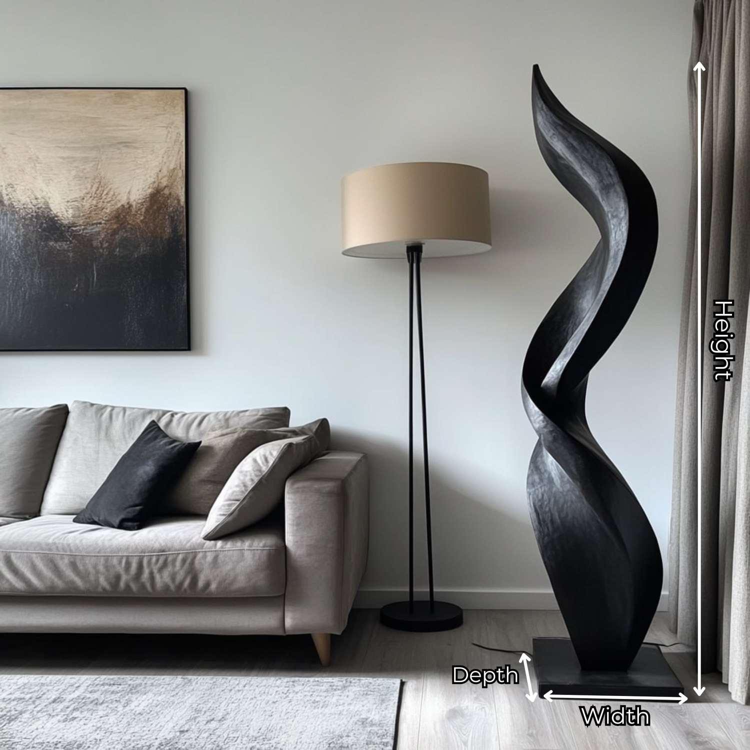 Solid Wood Flow Sculpture for Modern Interior Spaces
