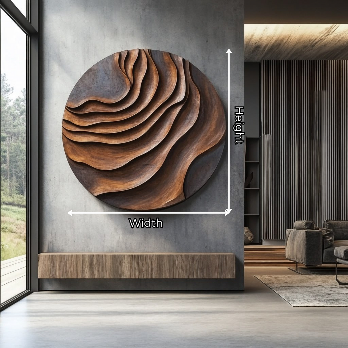 Abstract Solid Wood Layered Wave Wall Art Panel for Luxury Interiors