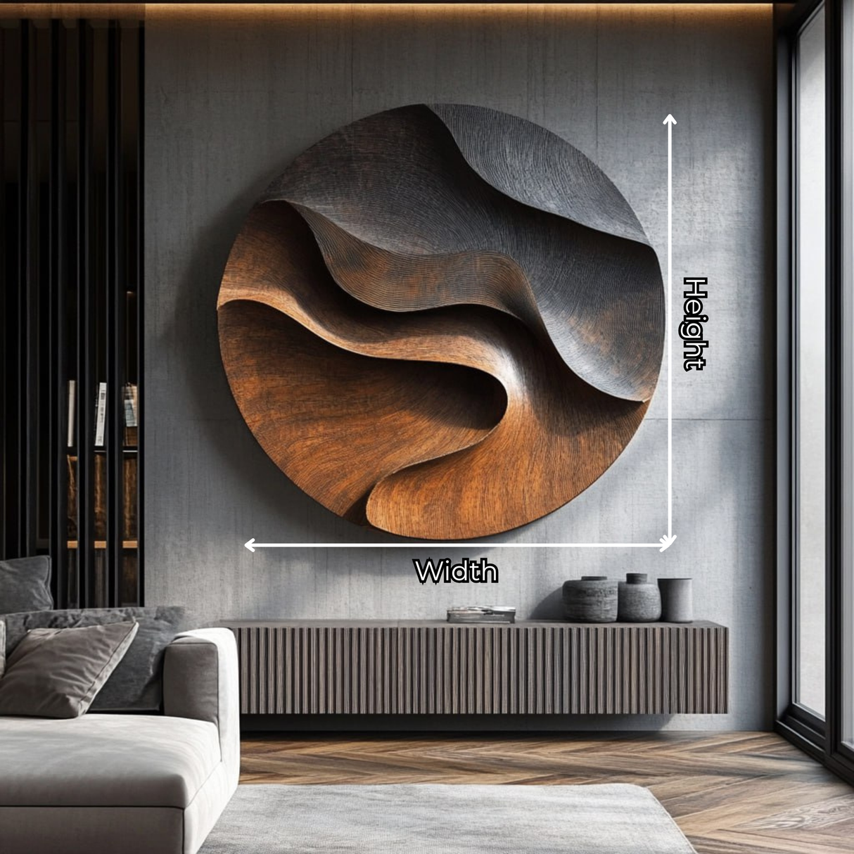 Abstract Solid Wood Layered Wall Sculpture for Luxury Interiors