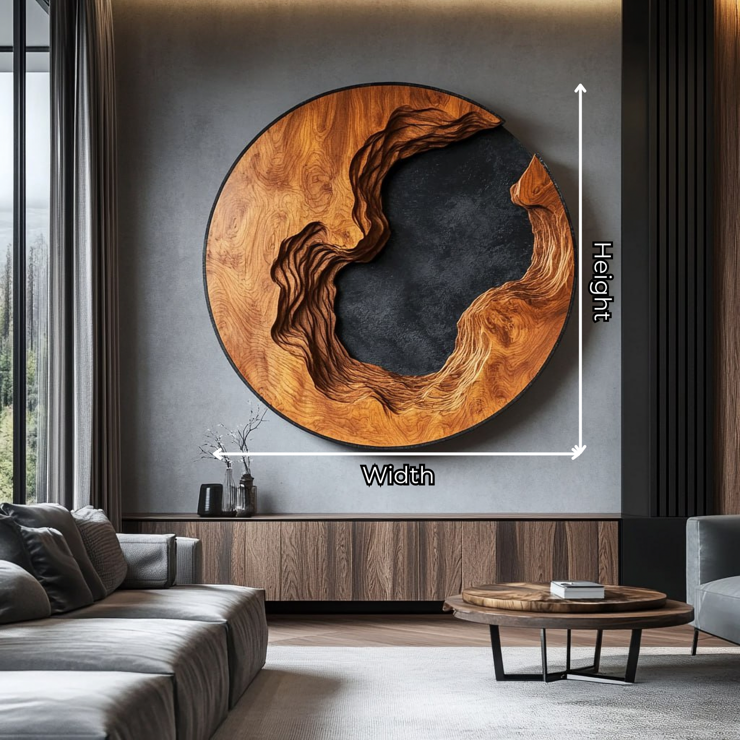 Organic Solid Wood Wall Art with Flowing Form for Modern Interiors