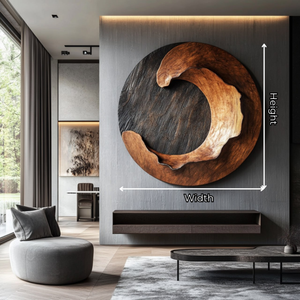 Modern Organic Solid Wood Wall Sculpture for Living Room Spaces