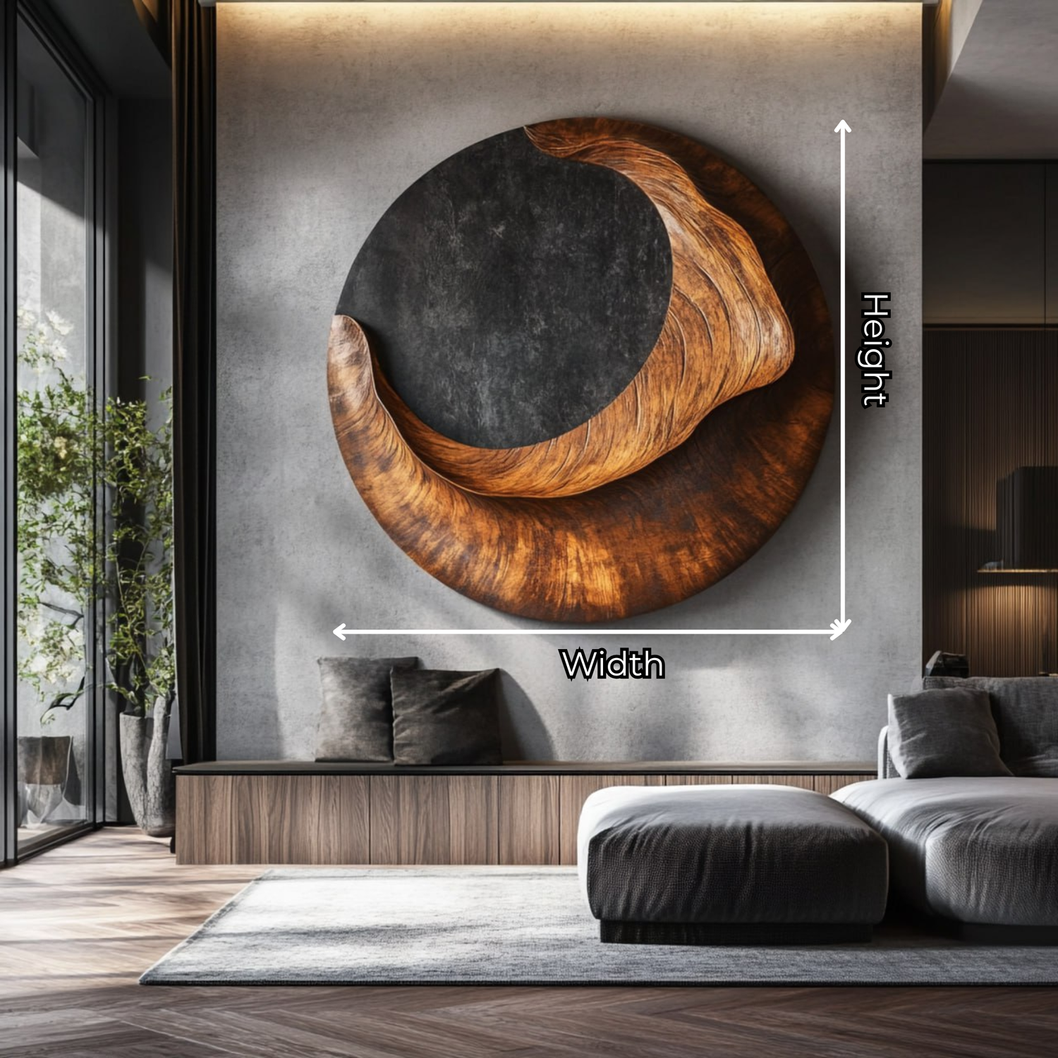 Modern Organic Solid Wood Wall Sculpture for Living Room Interiors