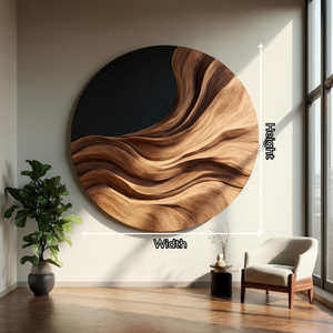 Contemporary Flowing Solid Wood Wall Sculpture for Modern Interiors
