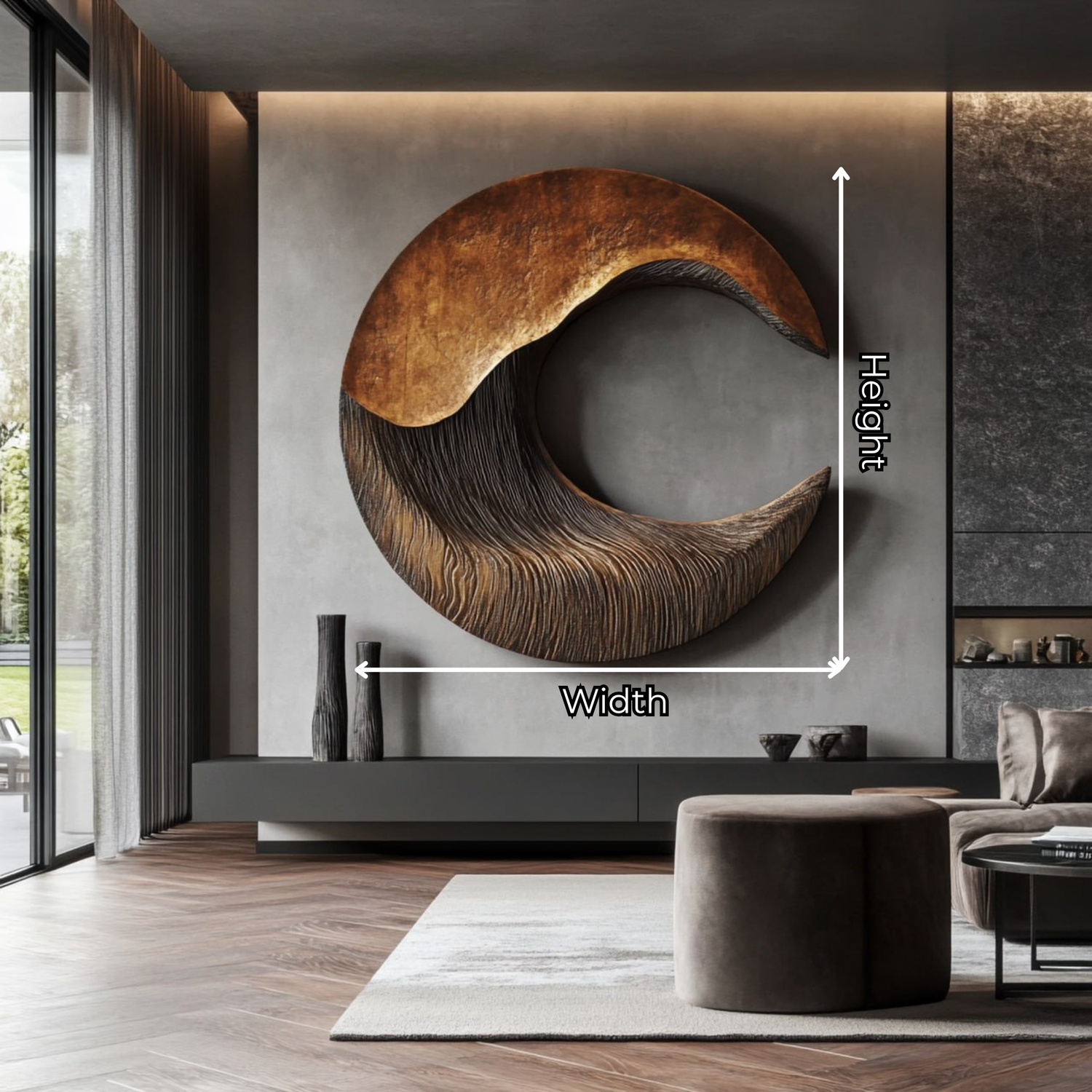 Modern Solid Wood Carving Wall Artwork for Interior Design