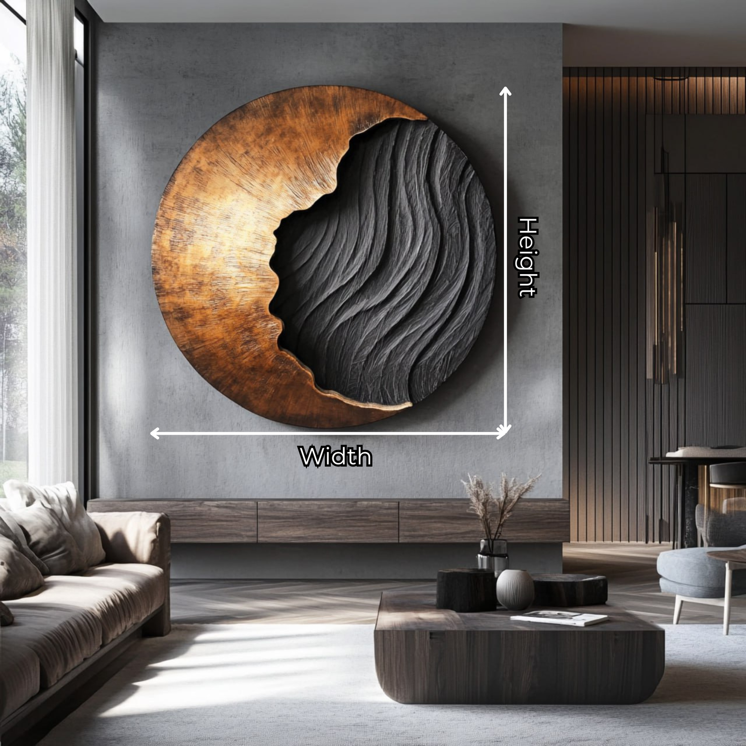 Contemporary Abstract Solid Wood Wall Decor for Living Room Interiors