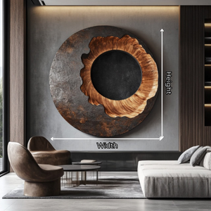 Modern Circular Solid Wood Wall Sculpture for Living Room Interiors