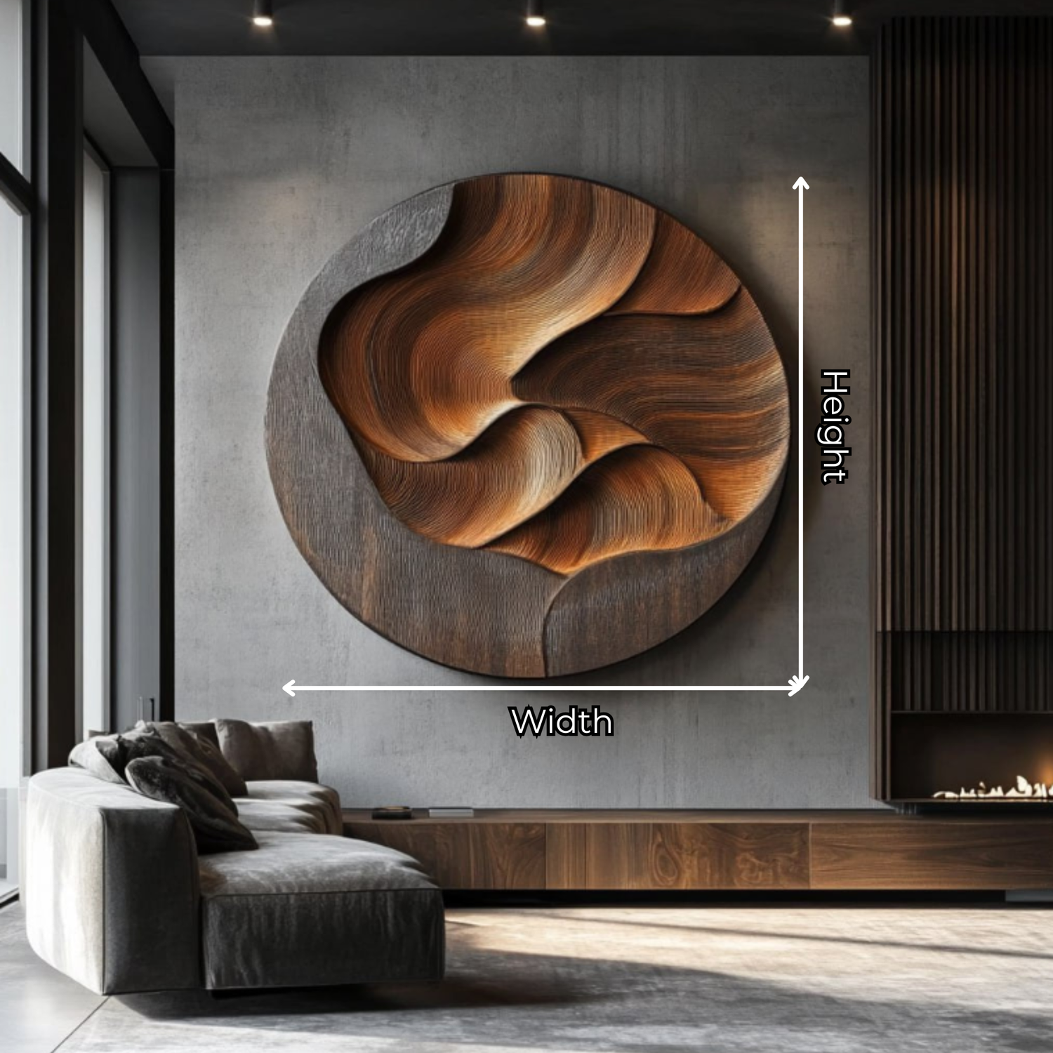 Contemporary Organic Solid Wood Wall Art Sculpture for Living Room Decor