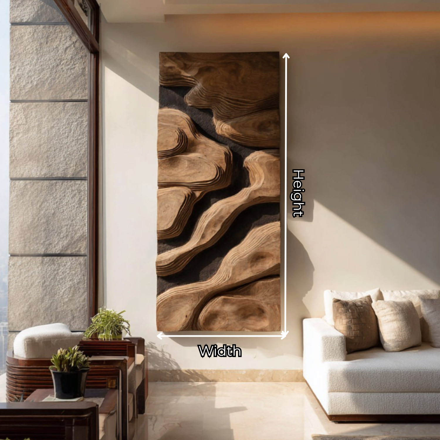 Contemporary Solid Wood Carved Wall Panel for Modern Interiors