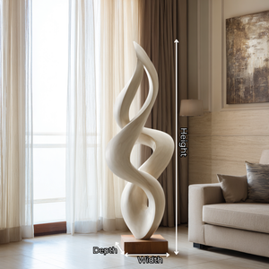 Handcrafted Abstract Twisted Solid Wood Sculpture for Modern Interior Decor