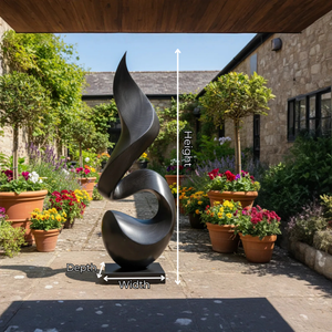 Hand Carved Solid Wood Abstract Sculpture for Garden and Interior Spaces