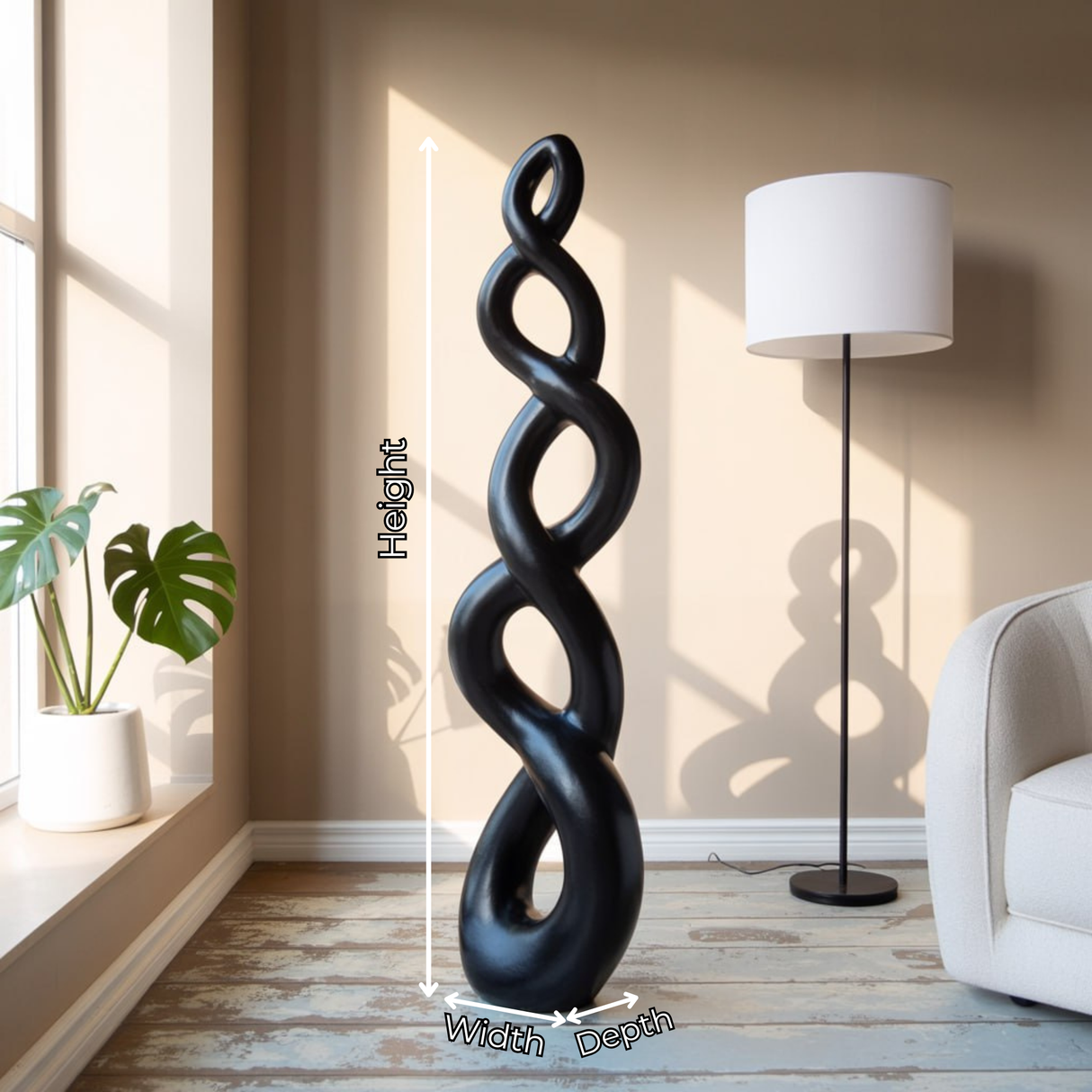 Abstract Solid Wood Floor Sculpture for Modern Living Room Decor