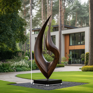 Tall Outdoor Solid Wood Sculpture for Contemporary Garden Landscape