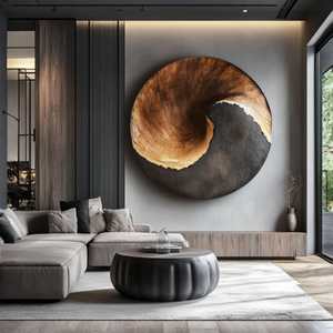 Contemporary Spiral Solid Wood Wall Sculpture for Living Room Interiors