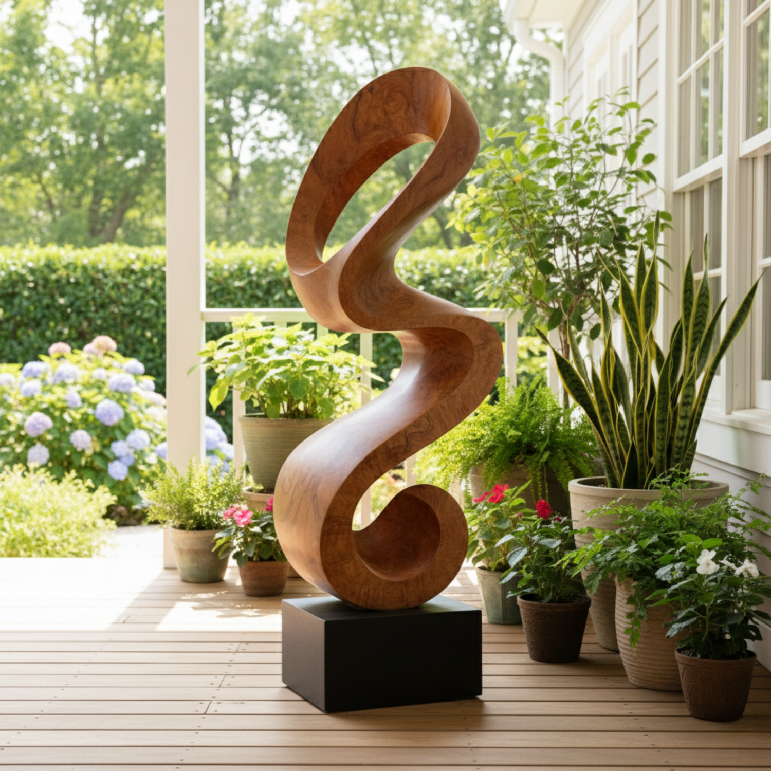 Modern Organic Solid Wood Sculpture for Living Room and Interior Decor