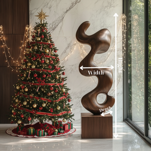 Modern Abstract Solid Wood Sculpture for Luxury Home and Garden Decor