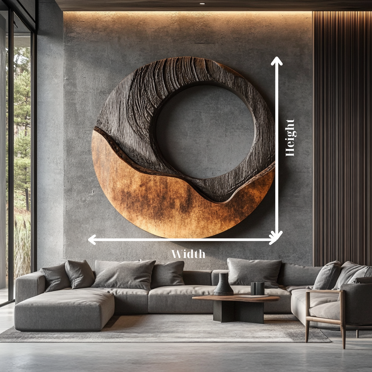 Large Circular Wall Sculpture for Modern Living Rooms, Sculptural Statement Wall Art for Luxury Interiors