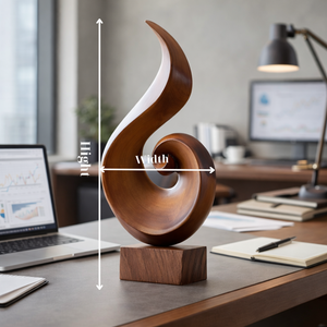 Abstract Spiral Wood Sculpture Modern Office Table Decor