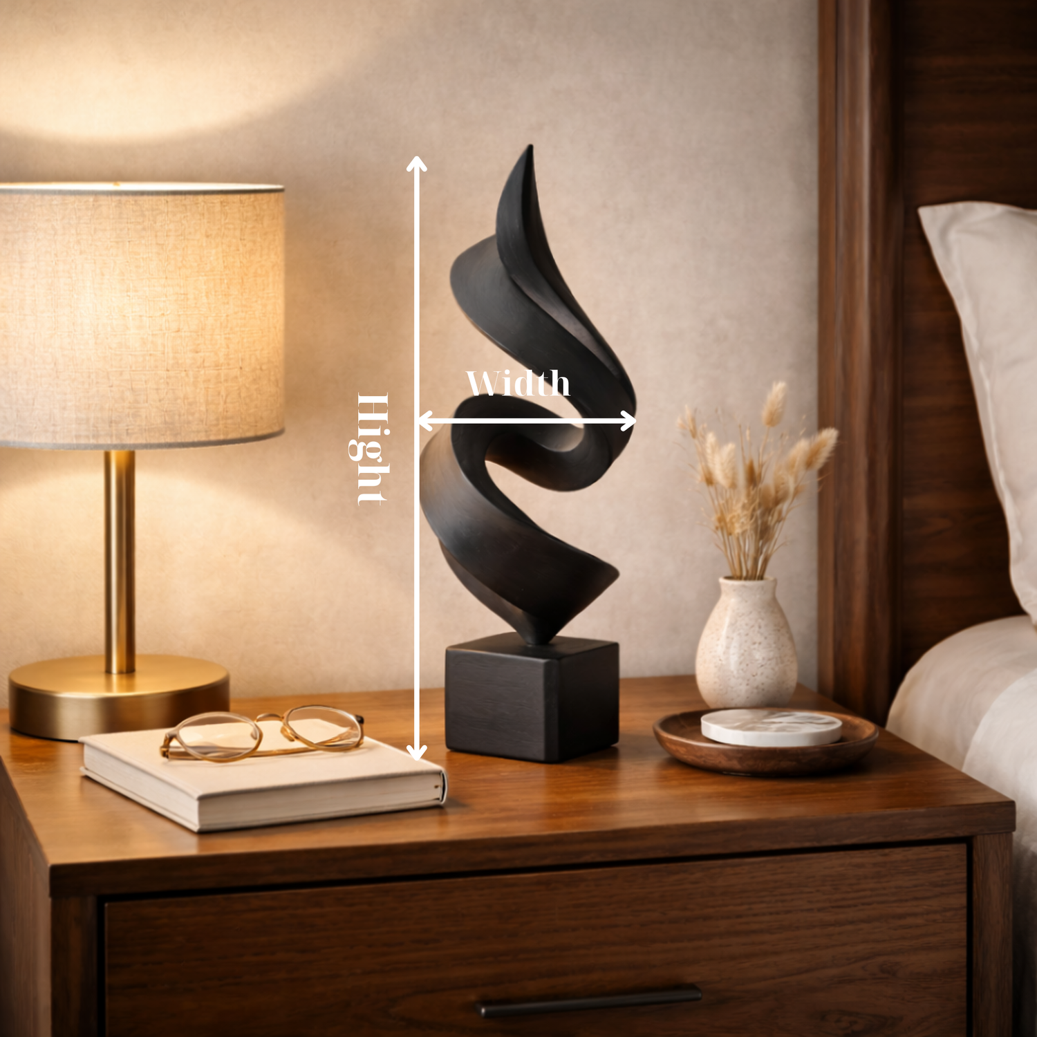 Abstract Ribbon Sculpture Modern Minimalist Tabletop Decor