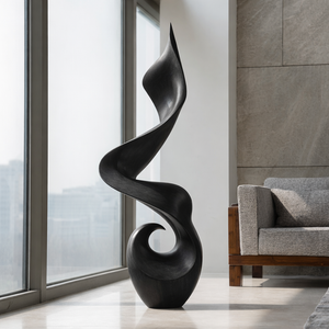 Modern Organic Solid Wood Floor Sculpture for Contemporary Interiors