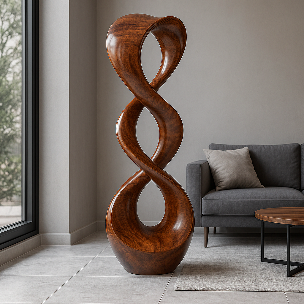 Sculptural Solid Wood Infinity Form for Hospitality and Gallery Settings