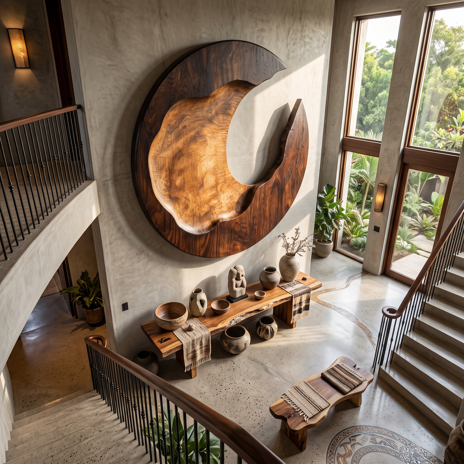 Modern Solid Wood Wall Decor for Living Room Feature Display