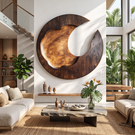 Modern Solid Wood Wall Decor for Living Room Feature Display