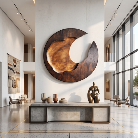 Modern Solid Wood Wall Decor for Living Room Feature Display
